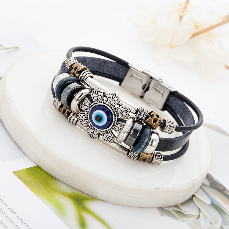 _BEST OFFER-Turkish blue eye alloy accessory bracelet