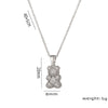 Women's Elegant Fashion Bear Zircon Titanium Steel Necklace