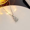 Women's Elegant Fashion Bear Zircon Titanium Steel Necklace