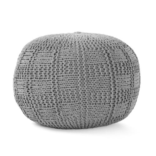 Yuny Knitted Cotton 20 X 20 Round Pouf