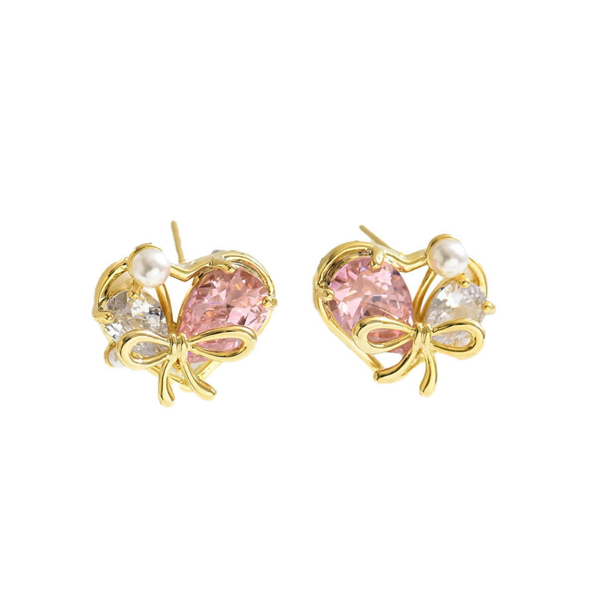 Women's Ear Studs Niche Inlaid Zircon Design