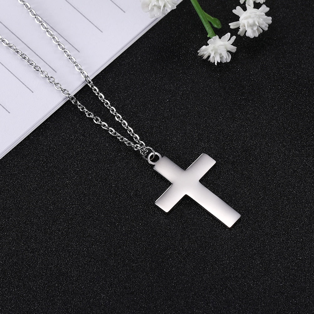 Timeless Faith: Stainless Steel Jesus Cross Pendant Necklace-for Women Men