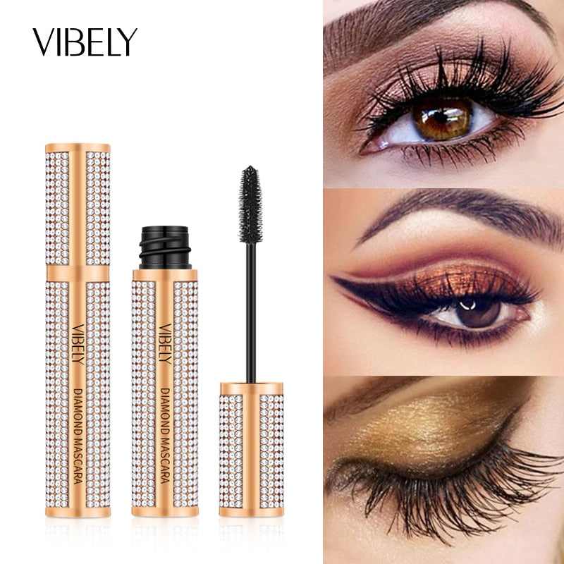 VIBELY 4D Mascara: Waterproof, Long-Lasting, Curling, Thick Black Lashes