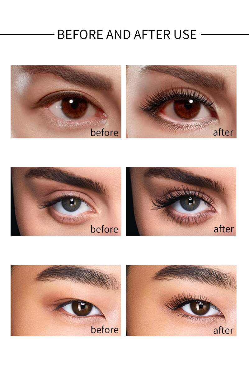 VIBELY 4D Mascara: Waterproof, Long-Lasting, Curling, Thick Black Lashes