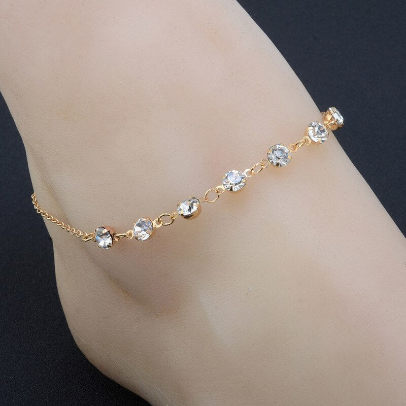 Luxury Zircon Heart Anklet: Trendy Foot Jewelry for Women. Perfect for Beach Parties and Gifts