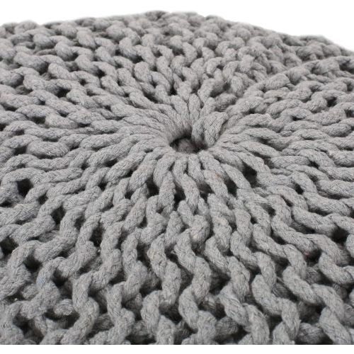 Yuny Knitted Cotton 20 X 20 Round Pouf