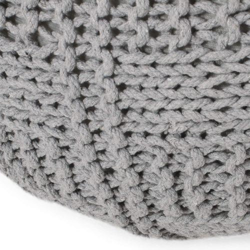 Yuny Knitted Cotton 20 X 20 Round Pouf