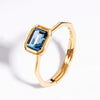 Women's S925 Sterling Silver Colored Gems Topaz Simple Personality Adjustable Ring