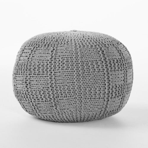 Yuny Knitted Cotton 20 X 20 Round Pouf