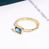 Women's S925 Sterling Silver Colored Gems Topaz Simple Personality Adjustable Ring