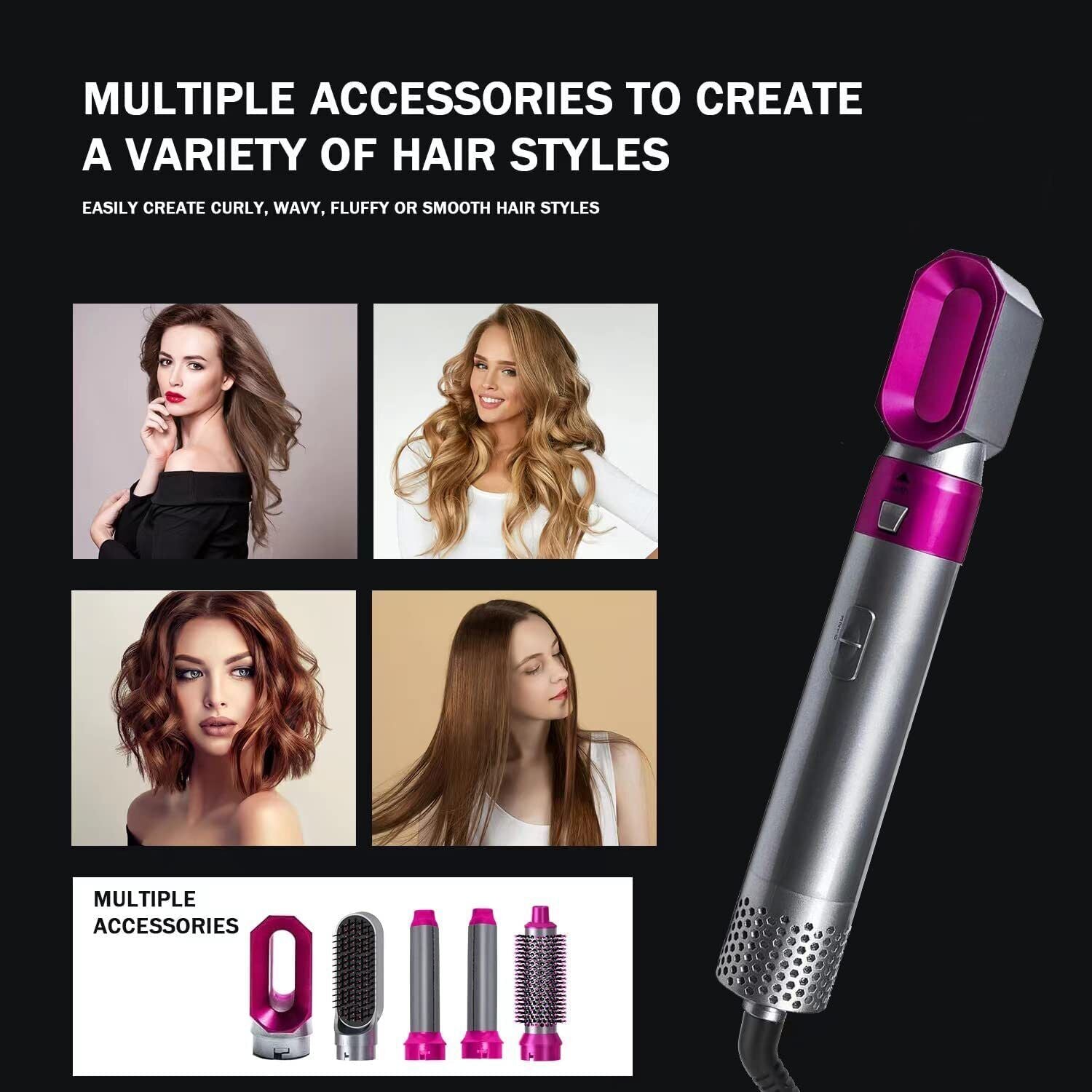 Hair Dryer Styler Hot Air Brush Hair Iron Curling Hair Straightener