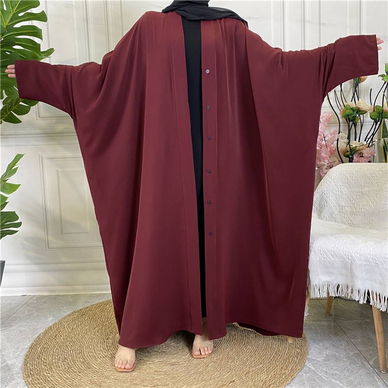 10 Color Options Muslim Women Nida Open Abaya Dress