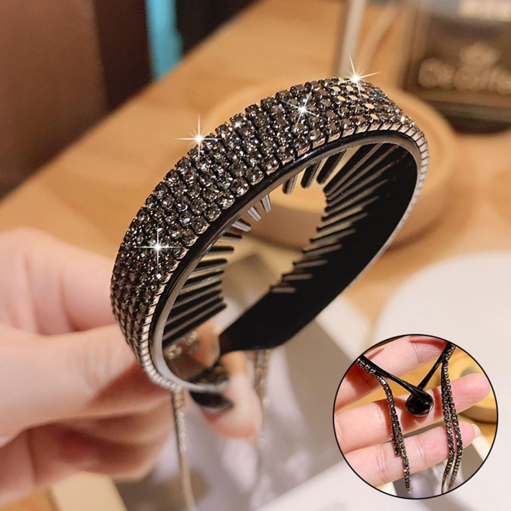 Full Rhinestone Hairpins for Women Long Tassel Crystal Hair Accessories Wedding