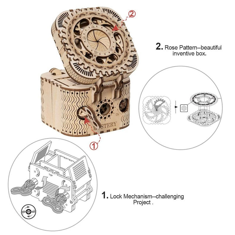 Engaging 3D Wooden Puzzle: Craft Your Own Treasure Box – Perfect Gift for All Ages